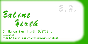 balint hirth business card